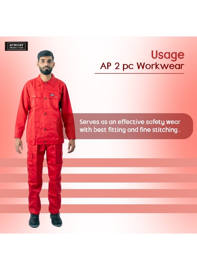 Armour Production - Armour Production Heavy-Duty Protective Workwear Coverall | Full-Body Industrial Safety Suit & Breathable Fabric for Construction, Manufacturing & Hazardous Environments | Red | Size-XL - Image 1