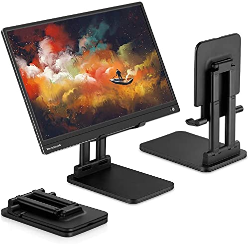 HOLD UP Tablet Holder Solid Sturdy, Dual Tube Foldable for IPAD Pro Holder, Universal Tablet Stand, Portable Monitor Stand Adjustable Height and Viewing Angle Extremely Stable (Black) - Image 1