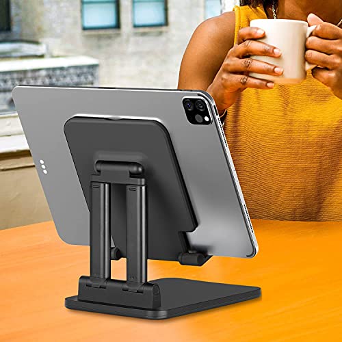 HOLD UP Tablet Holder Solid Sturdy, Dual Tube Foldable for IPAD Pro Holder, Universal Tablet Stand, Portable Monitor Stand Adjustable Height and Viewing Angle Extremely Stable (Black) - Image 4