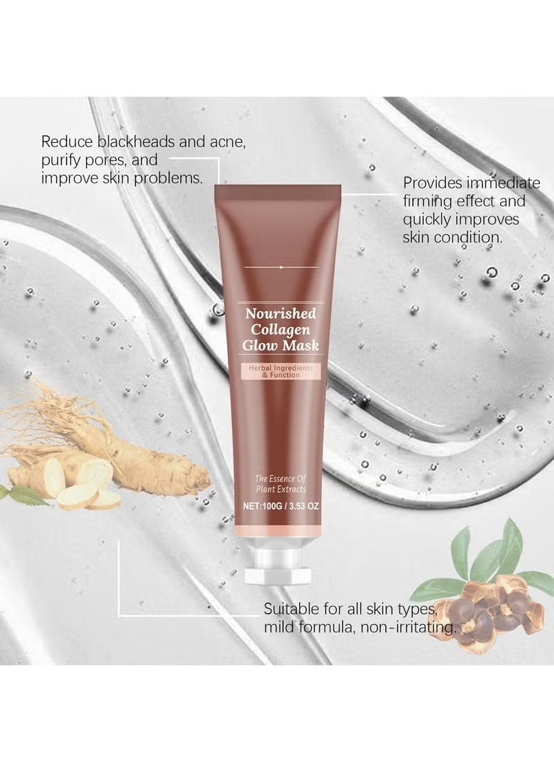 Hoygi - Collagen Glow Mask, Face Mask Skincare for Elasticity, Firmness, Collagen Peel off Mask, Glow Skin, Pore Tightening Infused, Hydrolyzed Collagen Mask(1pcs) - Image 1