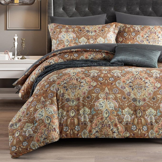 DUVET COVER KING SIZE SET BOHO FLORAL PATTERN KING DUVET COVER SET FOR KING SIZE BED VINTAGE SOFT BEDDING LEAF 100 POLYESTER PRINT PAISLEY DUVET COVER WITH PILLOWCASES