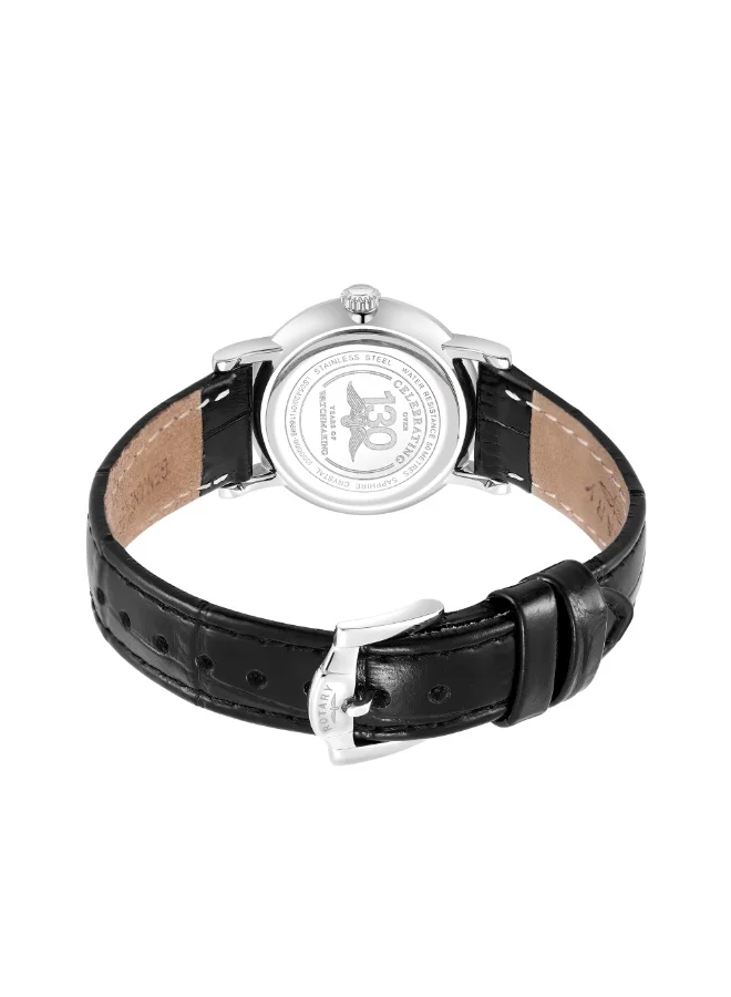 ROTARY  Rotary Ladies Heritage White Roman Numeral Dial Stainless Steel Black Leather Strap Watch - LS05420/01 for Women | Best Price UAE