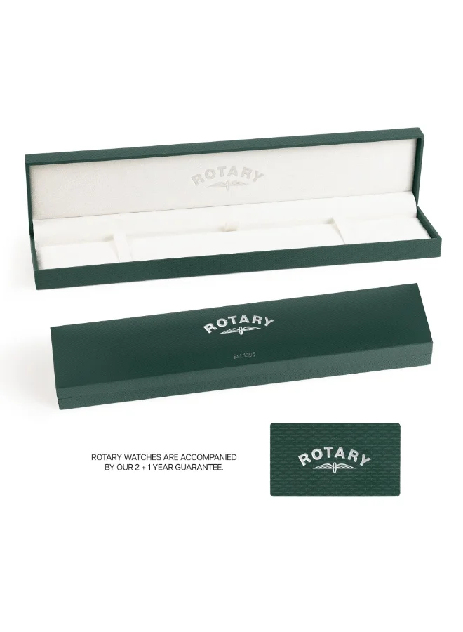 ROTARY  Rotary Ladies Heritage White Roman Numeral Dial Stainless Steel Black Leather Strap Watch - LS05420/01 for Women | Best Price UAE