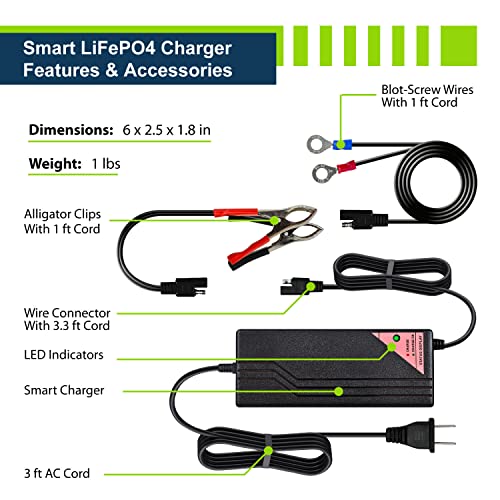 ExpertPower 12V 5A Smart Charger for Lithium LiFePO4 Deep Cycle Rechargeable Batteries - Image 2