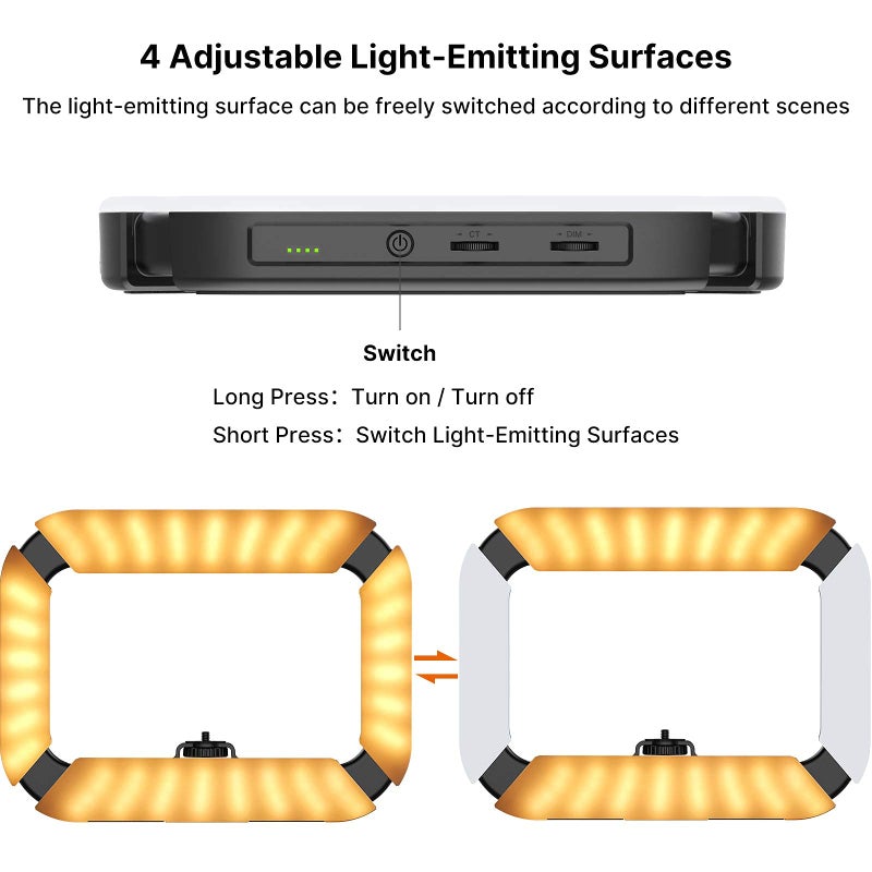 PICTRON حامل فيديو للهواتف الذكية ULANZI U200 مع stabilizer فيديو للهواتف، ضوء حلقة LED، ضوء سيلفي للهواتف الذكية، كاميرا أكشن، يوتيوب، بلوق، صناعة الأفلام، مكياج - Image 2