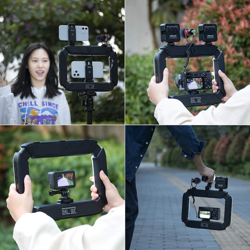 PICTRON حامل فيديو للهواتف الذكية ULANZI U200 مع stabilizer فيديو للهواتف، ضوء حلقة LED، ضوء سيلفي للهواتف الذكية، كاميرا أكشن، يوتيوب، بلوق، صناعة الأفلام، مكياج - Image 5