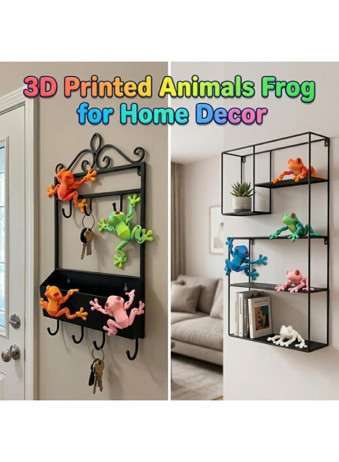 2 Pack 3D Printed Magnet Frog Toy, Funny Refrigerator Magnetic Fridge, Realistic with Multiple Movable Joints Articulated for Metal Surfaces, Home Kitchen Office Decor (Pastel Color) - Image 4