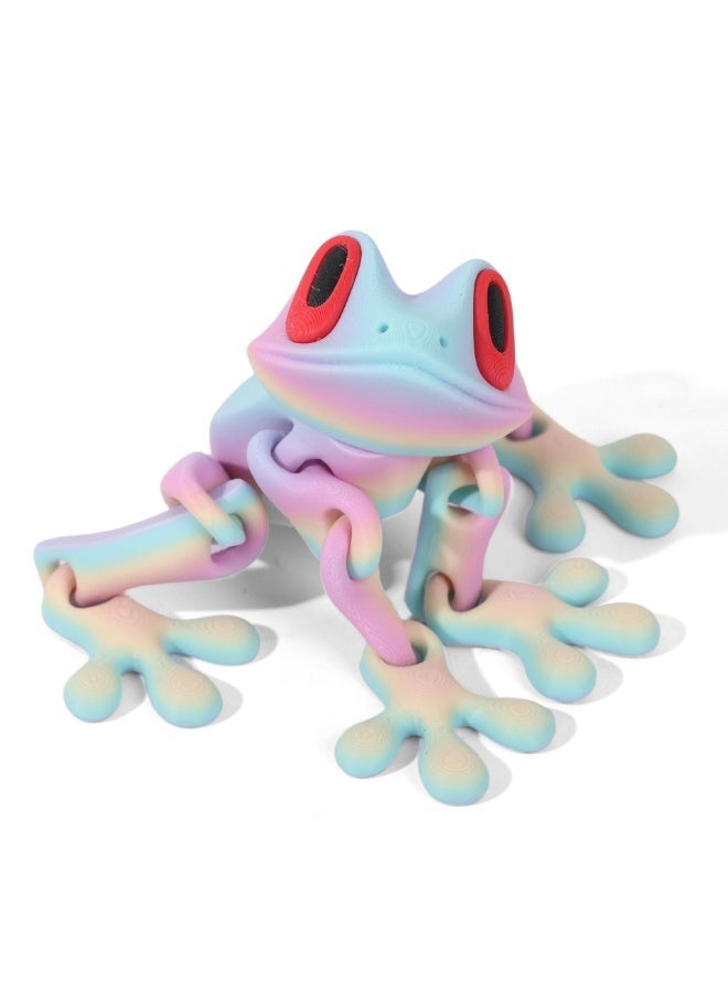 2 Pack 3D Printed Magnet Frog Toy, Funny Refrigerator Magnetic Fridge, Realistic with Multiple Movable Joints Articulated for Metal Surfaces, Home Kitchen Office Decor (Pastel Color) - Image 1