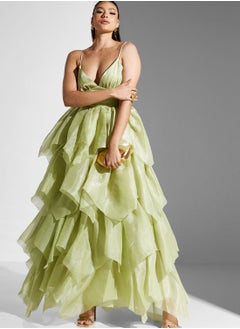 True Decadence Ruffle Mesh Plunge Neck Dress  - Image 4