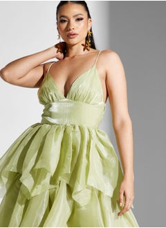 True Decadence Ruffle Mesh Plunge Neck Dress  - Image 3