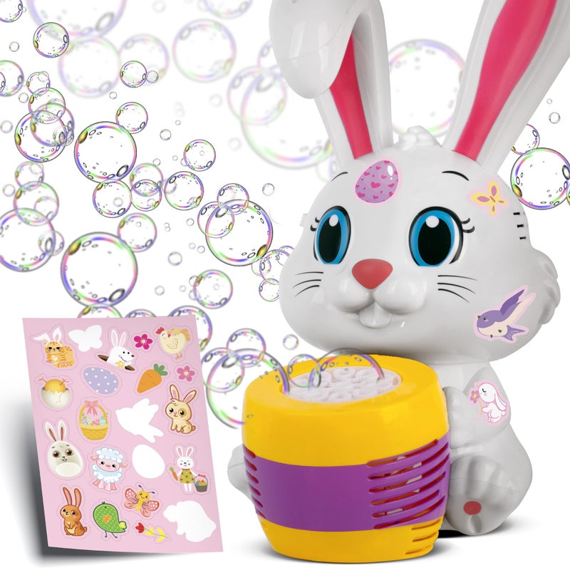 ArtCreativity Bunny Bubble Machine for Toddlers - Bunny Rabbit Bubble Blower Machine Toy for Kids with Refill Solutions, Music, & Batteries - Animal Party Favors and Activities for Girls and Boys - Image 1