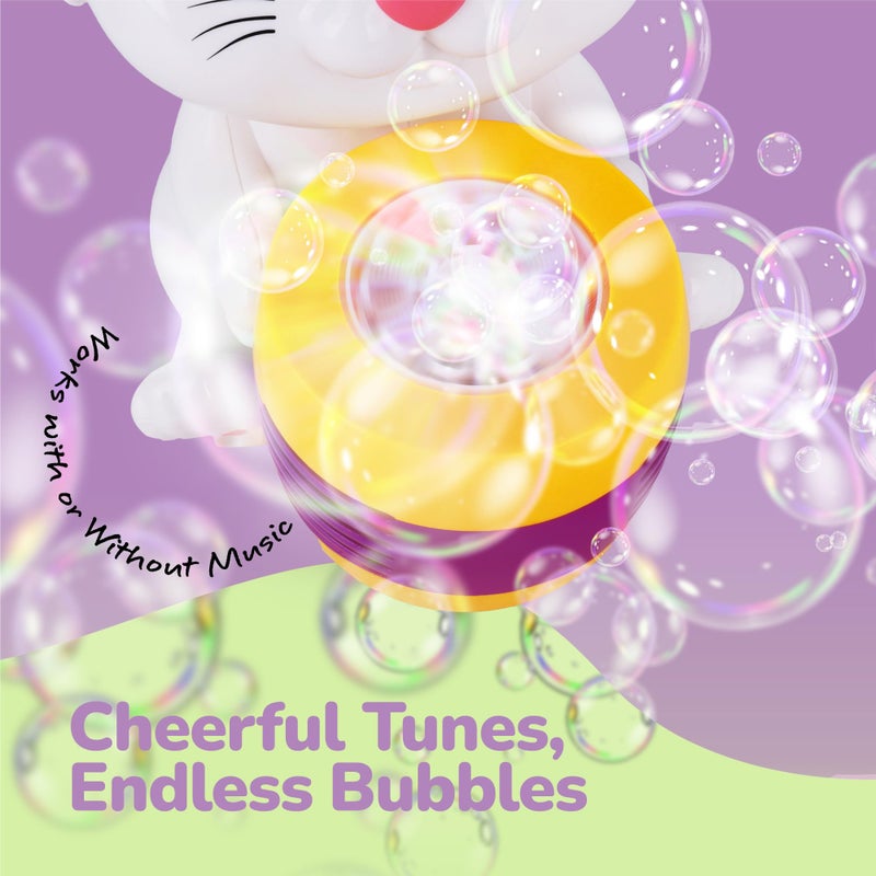 ArtCreativity Bunny Bubble Machine for Toddlers - Bunny Rabbit Bubble Blower Machine Toy for Kids with Refill Solutions, Music, & Batteries - Animal Party Favors and Activities for Girls and Boys - Image 4