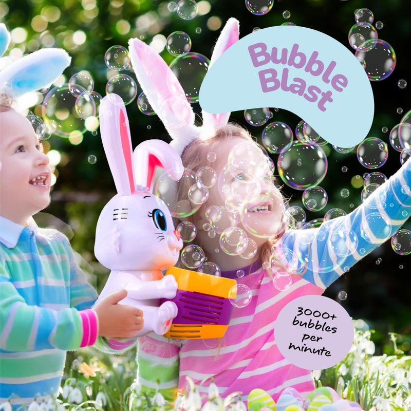 ArtCreativity Bunny Bubble Machine for Toddlers - Bunny Rabbit Bubble Blower Machine Toy for Kids with Refill Solutions, Music, & Batteries - Animal Party Favors and Activities for Girls and Boys - Image 2