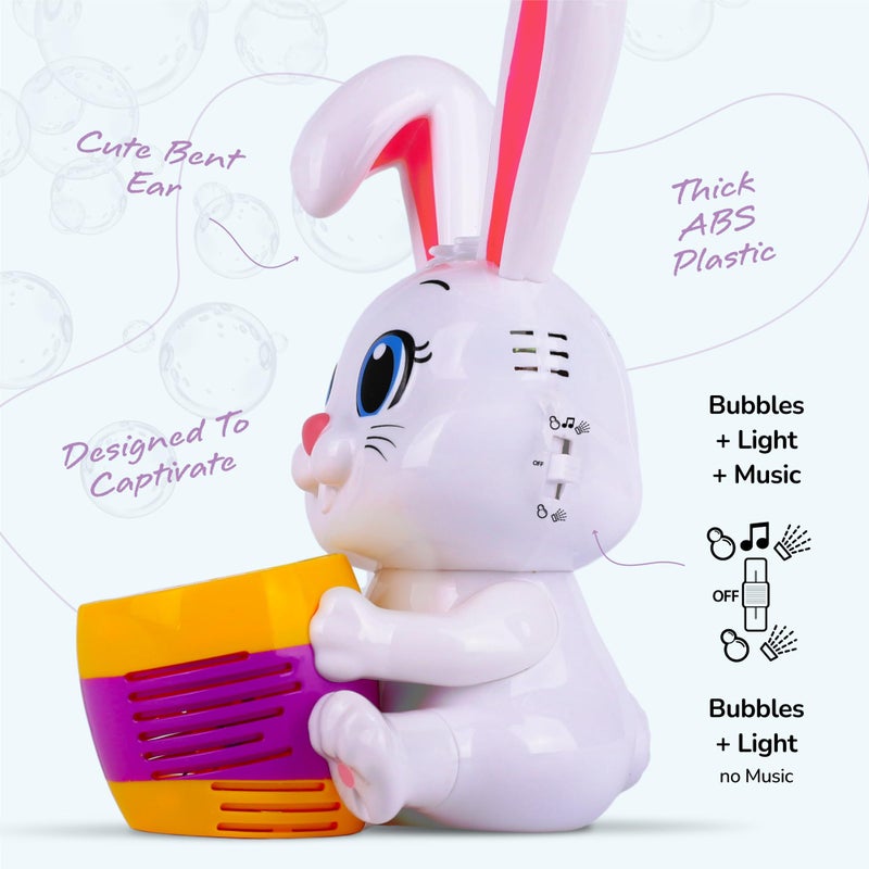 ArtCreativity Bunny Bubble Machine for Toddlers - Bunny Rabbit Bubble Blower Machine Toy for Kids with Refill Solutions, Music, & Batteries - Animal Party Favors and Activities for Girls and Boys - Image 5