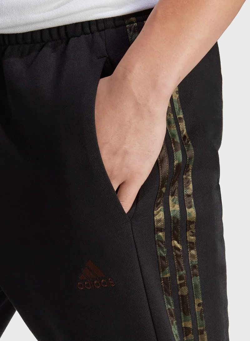 Adidas 3 Stripes French Terry Tapered Elastic Pants