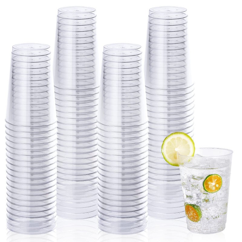 Vplus 150 Pack 12 OZ Reusable Clear Plastic Cups Disposable Heavy Duty Plastic Cups for Party Christmas Wedding Thanksgiving Halloween