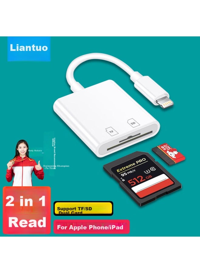 Linkstone Liantuo, Apple Phone Card Reader, Sd Card Storage Card Camera Converter, Iphone External Tf Memory Card, Lightning Card Reader, Otg Adapter, Two-in Transfer Converter - Image 1