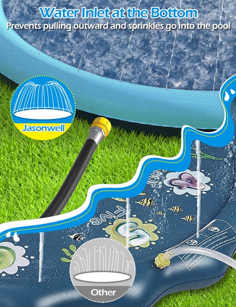 Jasonwell Kids Dog Splash Pad Sprinkler - Jasonwell Non Slip Dog Sprinkler Pad Splash Pool Puppy Dogs Pool Summer Outdoor Water Toys Backyard Durable Splash Pad for Toddlers Kids Small Medium Large Dogs Pet - Image 5