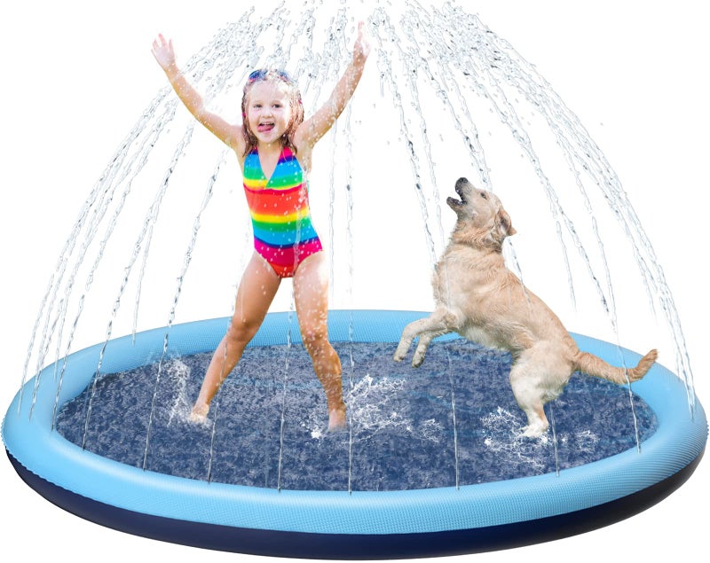 Jasonwell Kids Dog Splash Pad Sprinkler - Jasonwell Non Slip Dog Sprinkler Pad Splash Pool Puppy Dogs Pool Summer Outdoor Water Toys Backyard Durable Splash Pad for Toddlers Kids Small Medium Large Dogs Pet - Image 1