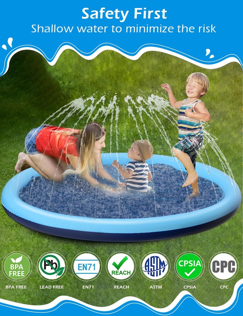 Jasonwell Kids Dog Splash Pad Sprinkler - Jasonwell Non Slip Dog Sprinkler Pad Splash Pool Puppy Dogs Pool Summer Outdoor Water Toys Backyard Durable Splash Pad for Toddlers Kids Small Medium Large Dogs Pet - Image 3