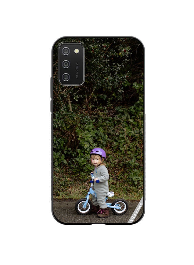 VR CREATIVE Protective Case Cover For Samsung Galaxy A03s Bicycle Baby Design Multicolour - Image 1