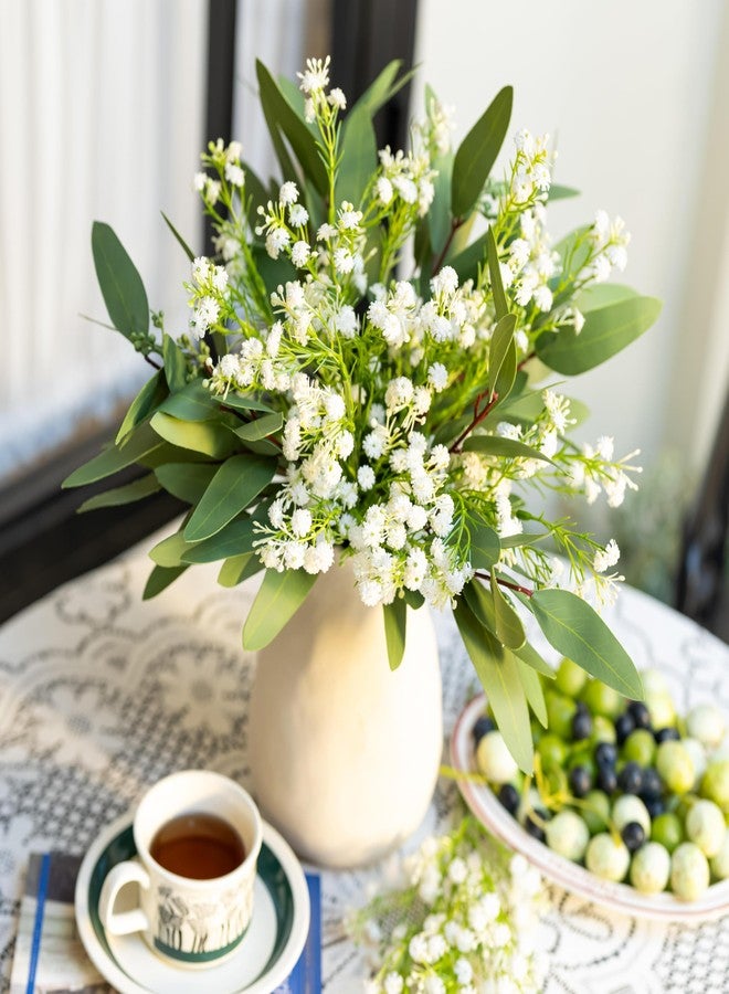 Avoeco Baby’s Breath Artificial Flowers and Mixed Fake Eucalyptus Stems– Real Touch Faux Gypsophila Picks for DIY Wedding Bouquets, Centerpieces, Floral Arrangements & Home Decorwers (14) - Image 2