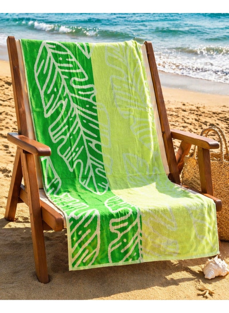 Cotton beach towel with a velvet lining, 70x140 cm. - Image 1