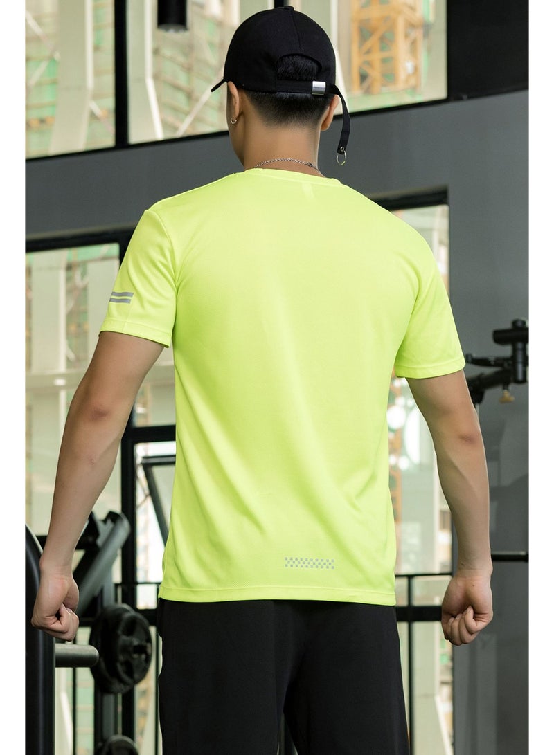 NIBEMINENT Men's Sports And Leisure T-shirts Fashion Simple Printed Short Sleeve Round Neck Mesh Breathable Loose Fitness Tops - Image 2