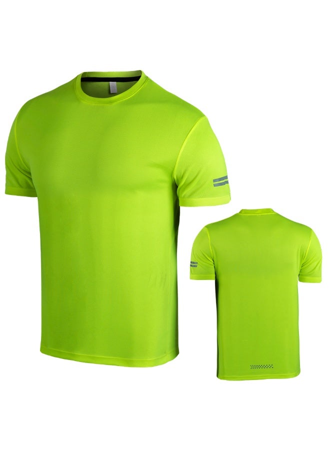 NIBEMINENT Men's Sports And Leisure T-shirts Fashion Simple Printed Short Sleeve Round Neck Mesh Breathable Loose Fitness Tops - Image 1