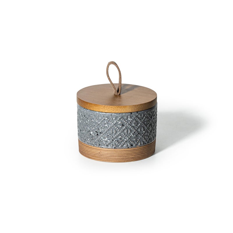 Miamolo Small Ceramic Jar with Lid, Coffee Container Kitchen Food Storage Jars for Sugar Tea Bag, Stackable Decorative Spice Jars for Countertop Coffee Bar Accessories- Gray & 5 fl.oz - Image 1