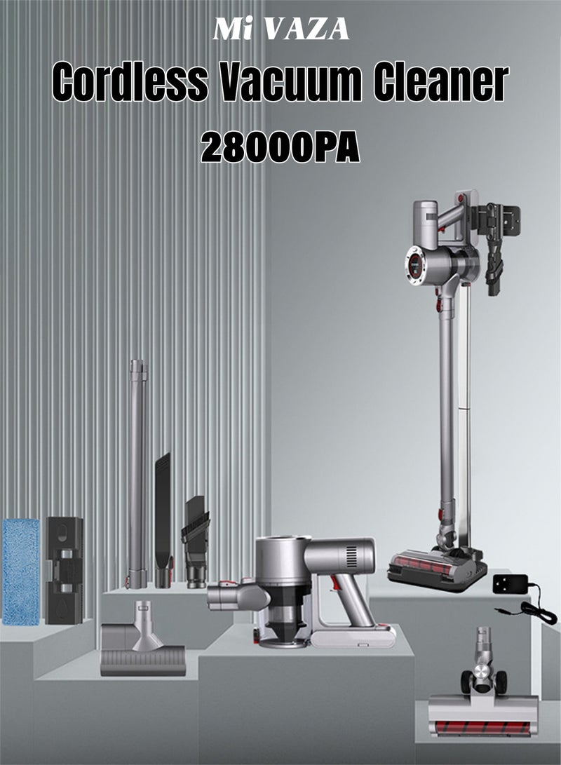 مي فازا مكنسة كهربائية لاسلكية للتنظيف الجاف والرطب - مكنسة كهربائية محمولة باليد - 28000 باسكال - مكنسة كهربائية عمودية - أدوات إزالة الغبار من الأرضيات والسجاد ومكاتب العمل والأرائك والنوافذ والسرير والزوايا - Image 1