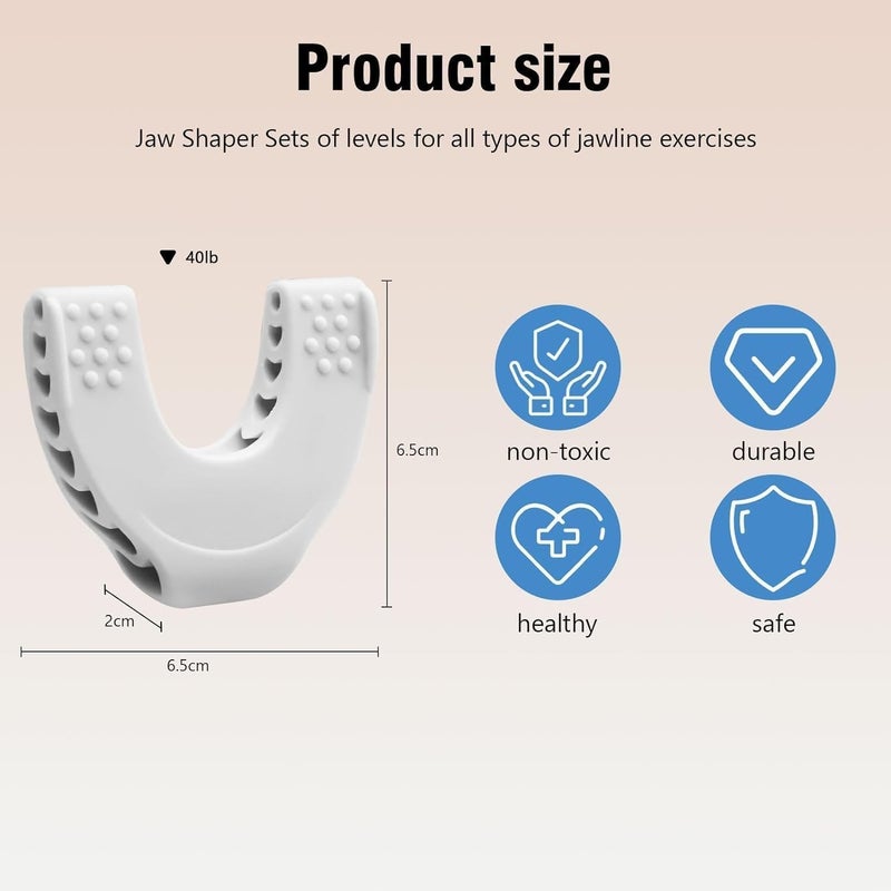 WebWares WebWares 1pcs Jawline Exerciser Tool Jaw Exerciser 405060lbs Foodgrade Silicone Jawline Exerciser for Men Women Tighten Tone Strengthen chin lips and cheekbones Foodgrade Silicone Cool Grey  - Image 3