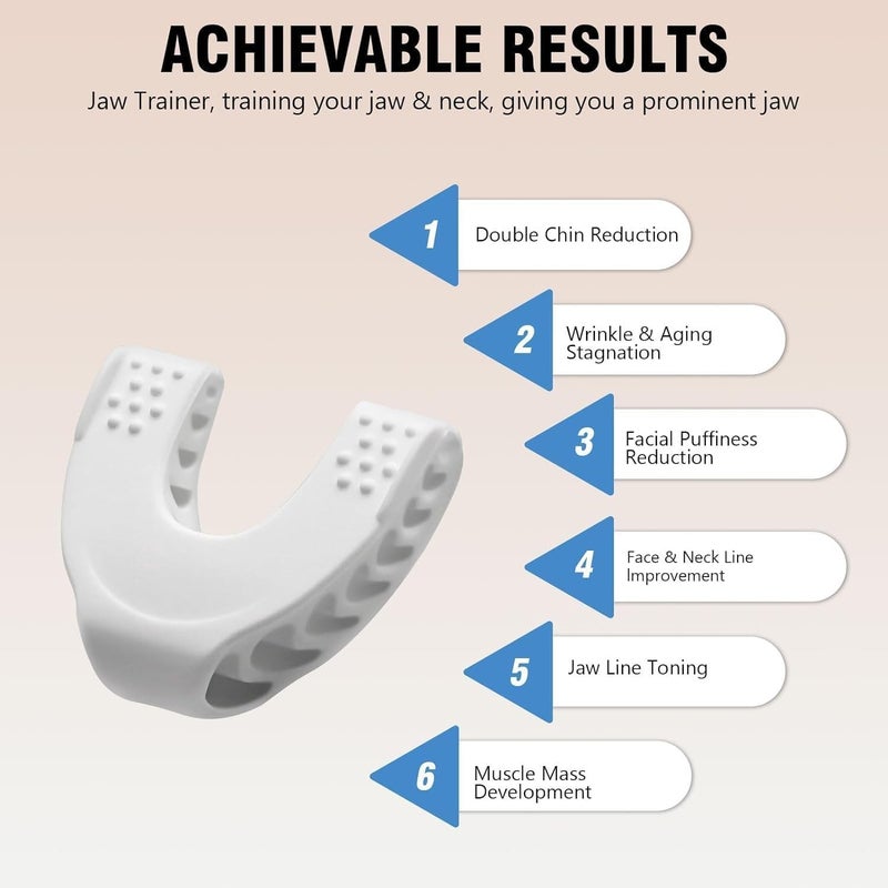 WebWares WebWares 1pcs Jawline Exerciser Tool Jaw Exerciser 405060lbs Foodgrade Silicone Jawline Exerciser for Men Women Tighten Tone Strengthen chin lips and cheekbones Foodgrade Silicone Cool Grey  - Image 2