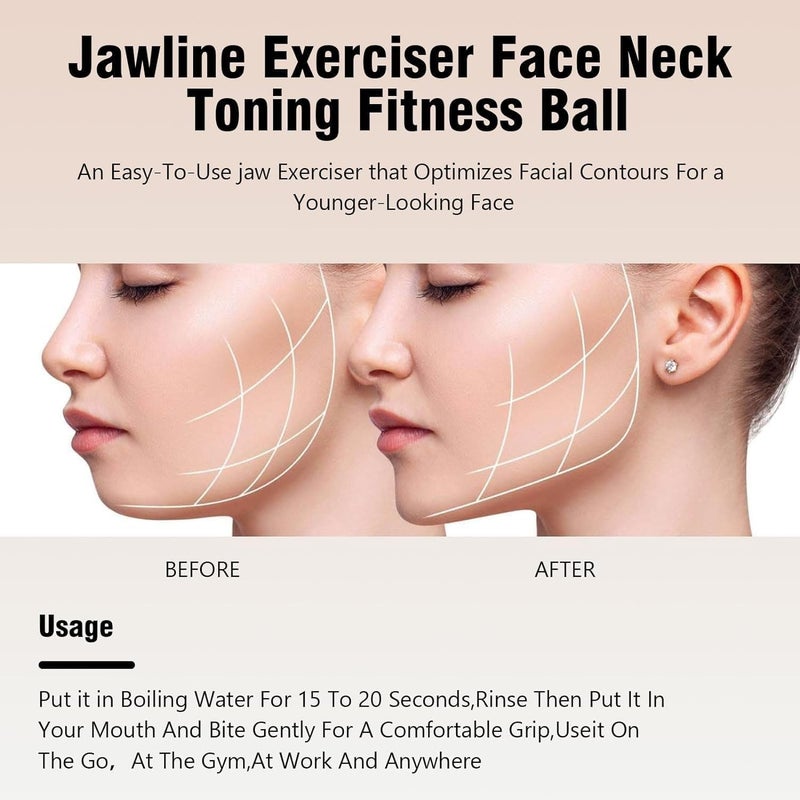 WebWares WebWares 1pcs Jawline Exerciser Tool Jaw Exerciser 405060lbs Foodgrade Silicone Jawline Exerciser for Men Women Tighten Tone Strengthen chin lips and cheekbones Foodgrade Silicone Cool Grey  - Image 4