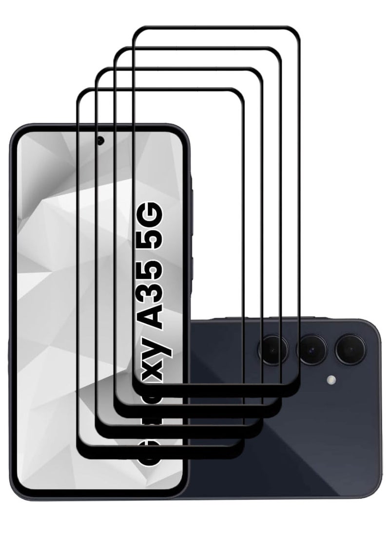 ACLIX 4 Pieces Tempered Glass Screen Protector Antistatic ESD Dustproof Premium Quality High Definition Designed For Samsung Galaxy A35 - Image 1