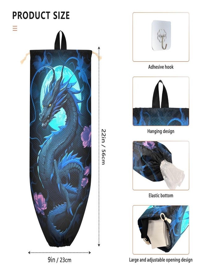 YETTASBIN Dragon Plastic Bag Holder, Reusable Grocery Bag Holder Versatile Wall Mount Storage Bag Dispenser with Drawstring for Home Kitchen Decor 1 Pack - Image 3