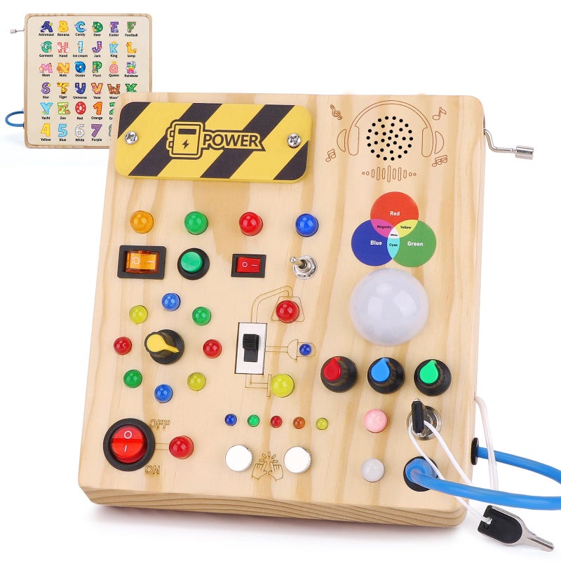 Sumsoltic Busy BoardMontessori Toys for 13 Year Old Boys GirlsTravel Educational Learning Activities for ToddlersSensory Toy for Kids with Autism Busy Board v4 - Image 2