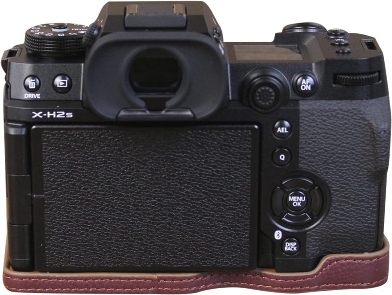 Rieibi Rieibi XH2S XH2 Case  Quality Genuine Leather Half Case for Fujifilm XH2S XH2 Digital Camera  Body Protective Grip Case for Fuji XH2s XH2  Textured Coffee - Image 2