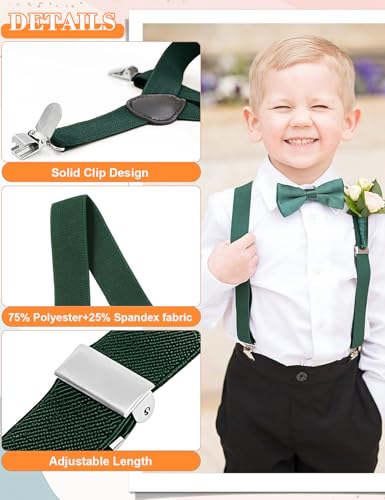 Hanerdun Kids Suspender Bowtie Sets Adjustable Suspender With Bow Ties Gift Idea For Boys And Girls, Navy Blue, One Size - Image 5