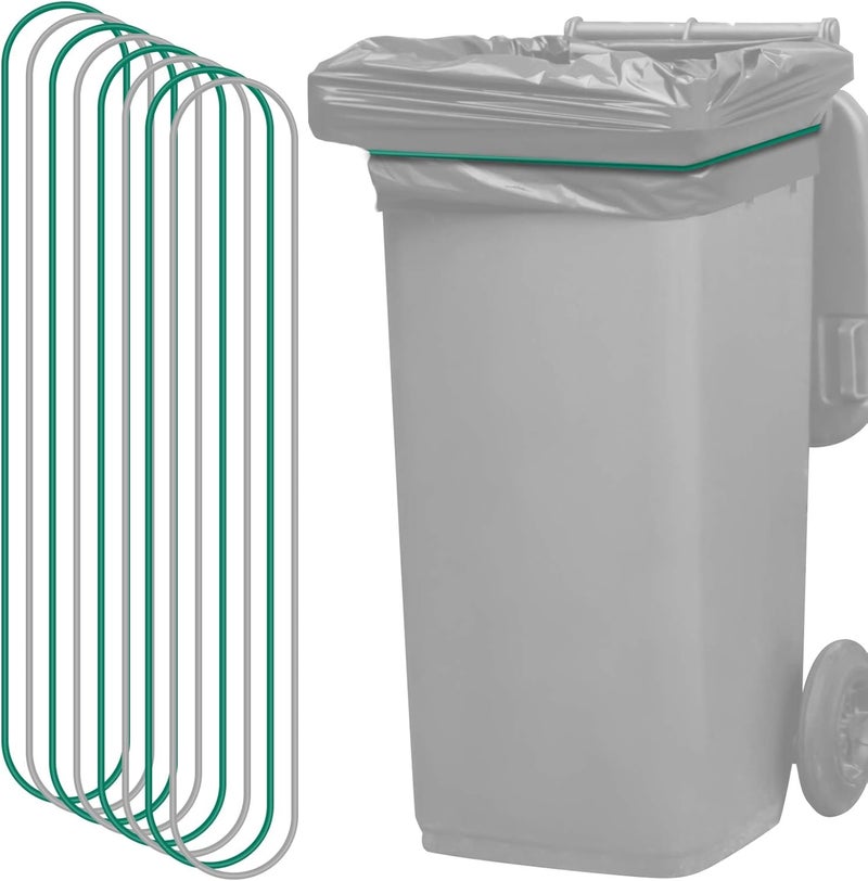 Shappy 8 قطع أربطة أكياس القمامة مطاطية مرنة لأكياس القمامة في المطبخ تناسب صناديق القمامة سعة 95-96 جالون تأمين غلاف سلة المهملات بسرعة وسهولة - Image 1