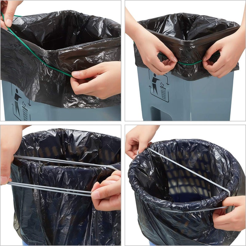 Shappy 8 قطع أربطة أكياس القمامة مطاطية مرنة لأكياس القمامة في المطبخ تناسب صناديق القمامة سعة 95-96 جالون تأمين غلاف سلة المهملات بسرعة وسهولة - Image 4