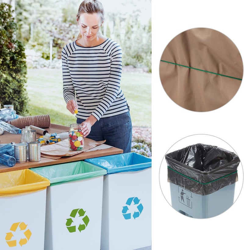 Shappy 8 قطع أربطة أكياس القمامة مطاطية مرنة لأكياس القمامة في المطبخ تناسب صناديق القمامة سعة 95-96 جالون تأمين غلاف سلة المهملات بسرعة وسهولة - Image 5