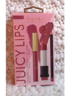 Nicole Miller Juicy Lips Lip Gloss Lipstick Lip Liner 3 pieces Rosy Mauve