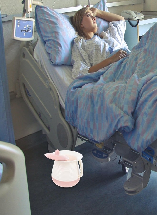 KALLORY Portable Spittoon with Lid Small Covered Chamber Pot 8.27X7.28X5.51 Inches for Elderly Kids Lightweight Plastic Urinal for Home Hospital Use Easy to Clean - Image 3