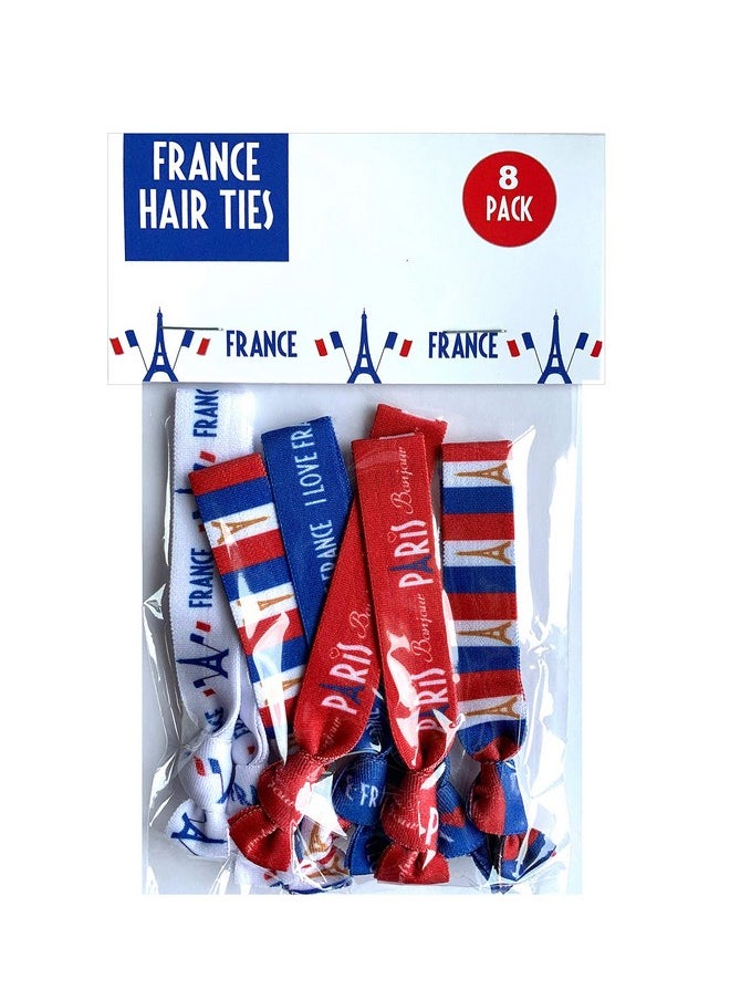 Sportigift Sportigift 8 Count Hair Ties - French Accessories - French Gifts - Paris - Bonjour - Four Colors  - Image 3
