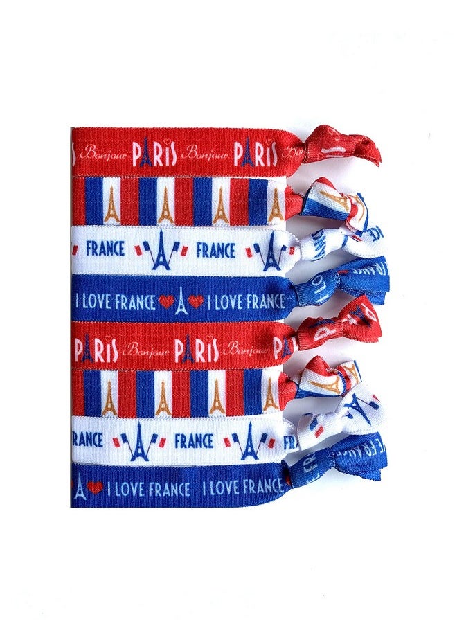 Sportigift Sportigift 8 Count Hair Ties - French Accessories - French Gifts - Paris - Bonjour - Four Colors  - Image 1