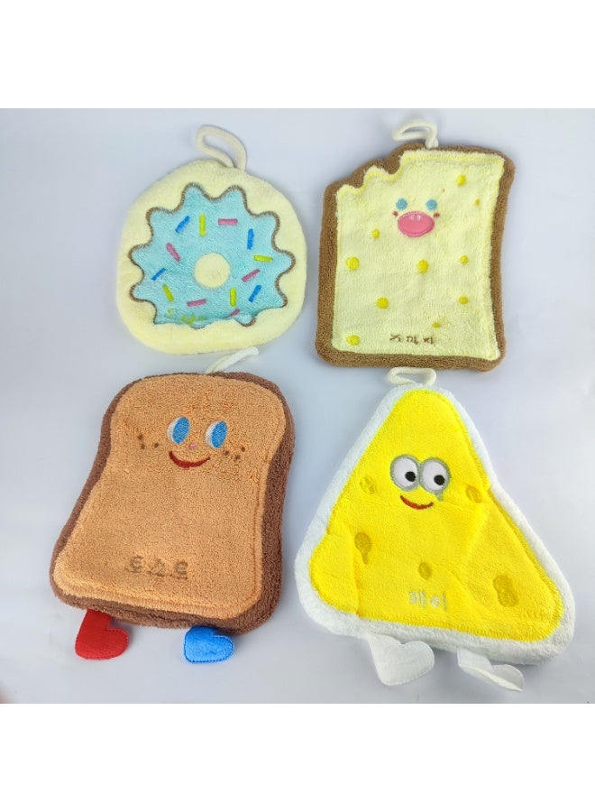 طقم فوط مطبخ قطن مبطن عالي الجودة – 4 قطع قابلة للتعليق على الحامل - Image 1