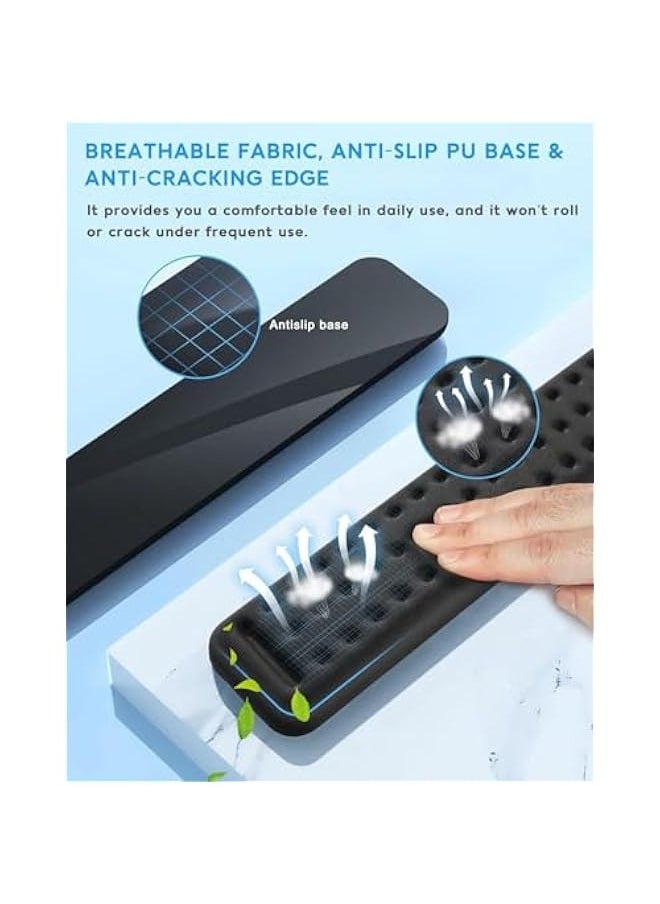 Keyboard Wrist Rest, Wrist Rest for Keyboard and Mouse, Ergonomic Memory Foam Keyboard Mouse Pad Set, Easy Type Pain Relief Wrist Pad Cushion Support for Computer, Laptop, Office, Gaming