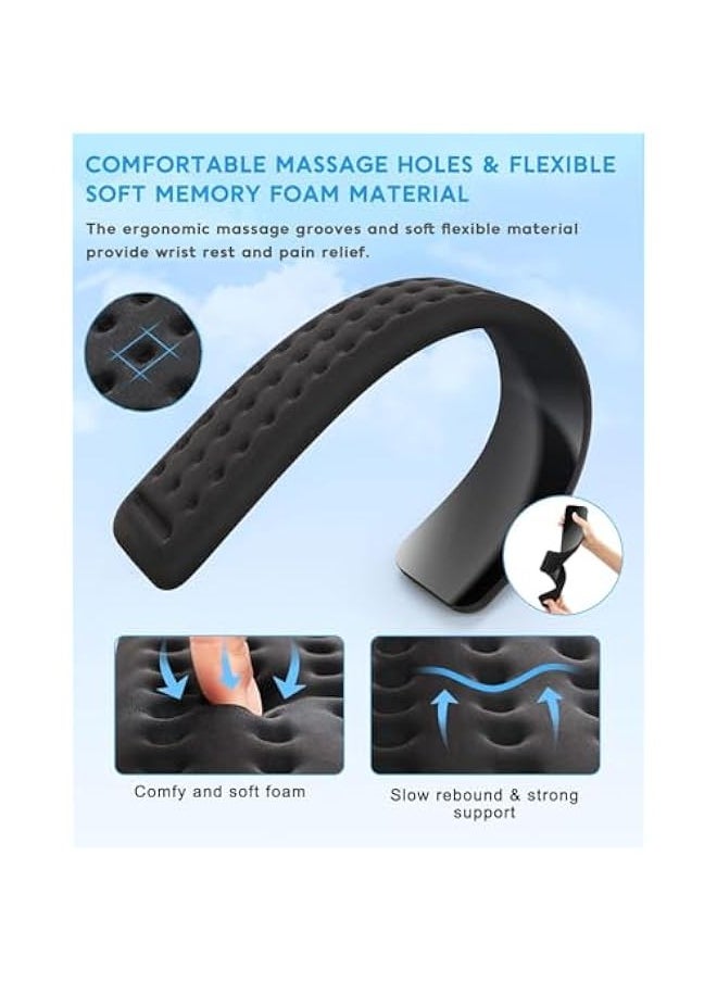 Keyboard Wrist Rest, Wrist Rest for Keyboard and Mouse, Ergonomic Memory Foam Keyboard Mouse Pad Set, Easy Type Pain Relief Wrist Pad Cushion Support for Computer, Laptop, Office, Gaming