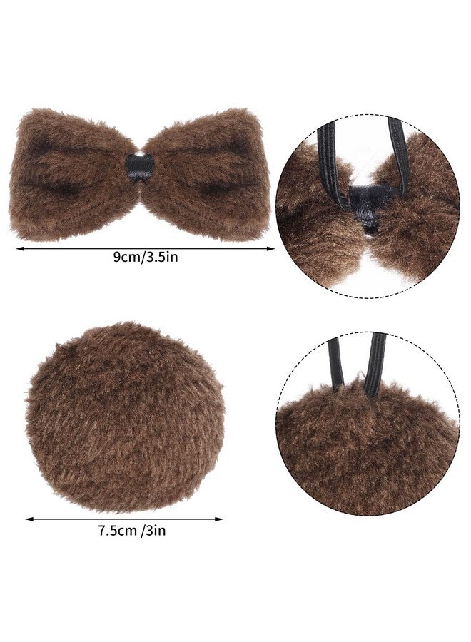 Jmkcoz Kids Animal Brown Bear Costume Bear Ears Headband Bowtie Tail Tutu Skirt Animal Fancy Costume Kit Halloween Cosplay Party Accessories for Girls Boys - Image 3